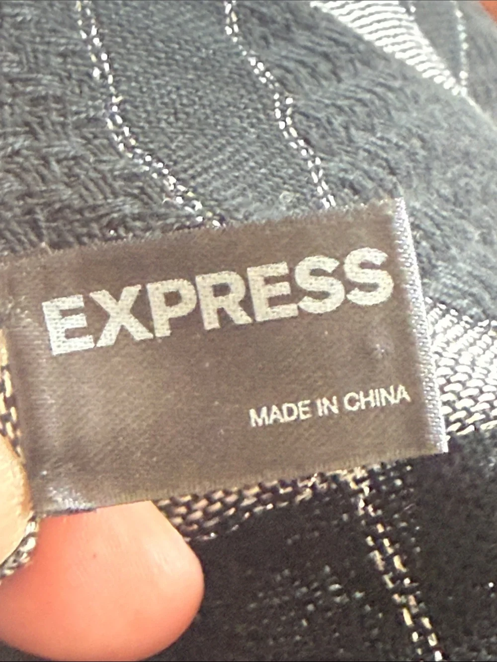 Express Black and white scarf with silver tinsel sqaure shaped
